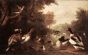 Jakob Bogdani Landscape with Ducks oil painting on canvas